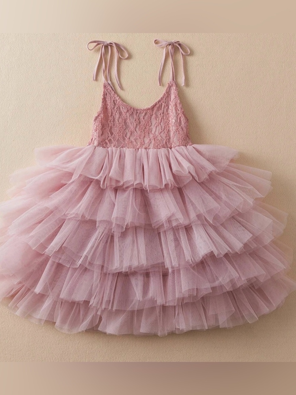 Pink Lace & Tulle Layered Party Dress